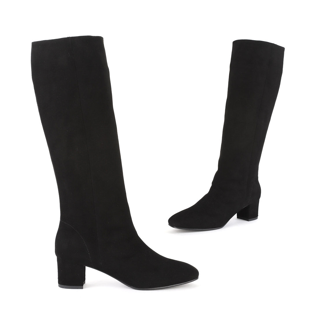 DEVII - suede mid heel boots