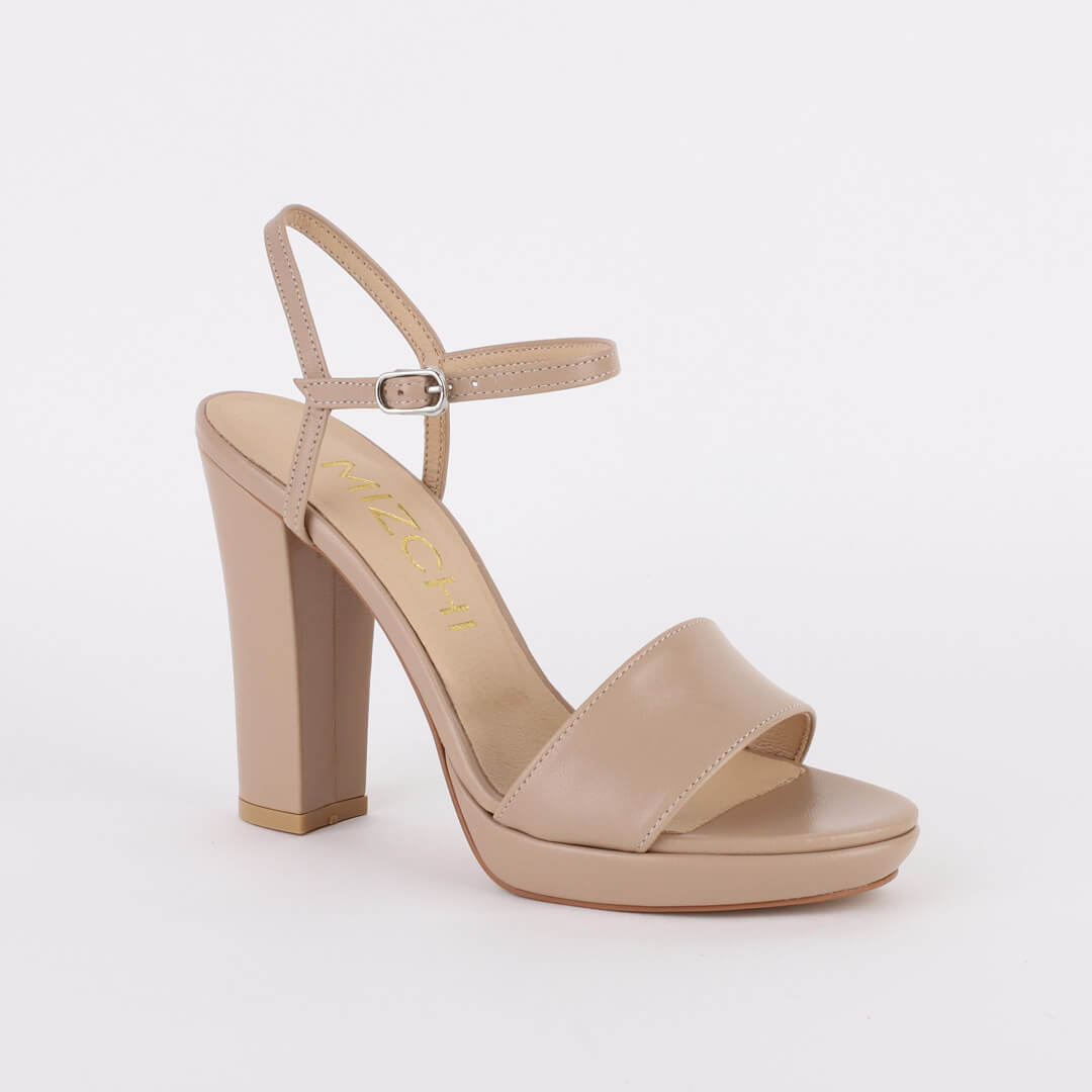 SAMI BEIGE LEATHER - high platform