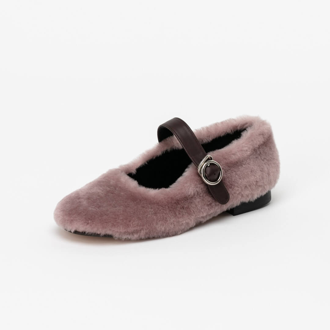 TEYANA - shearling mary j flat