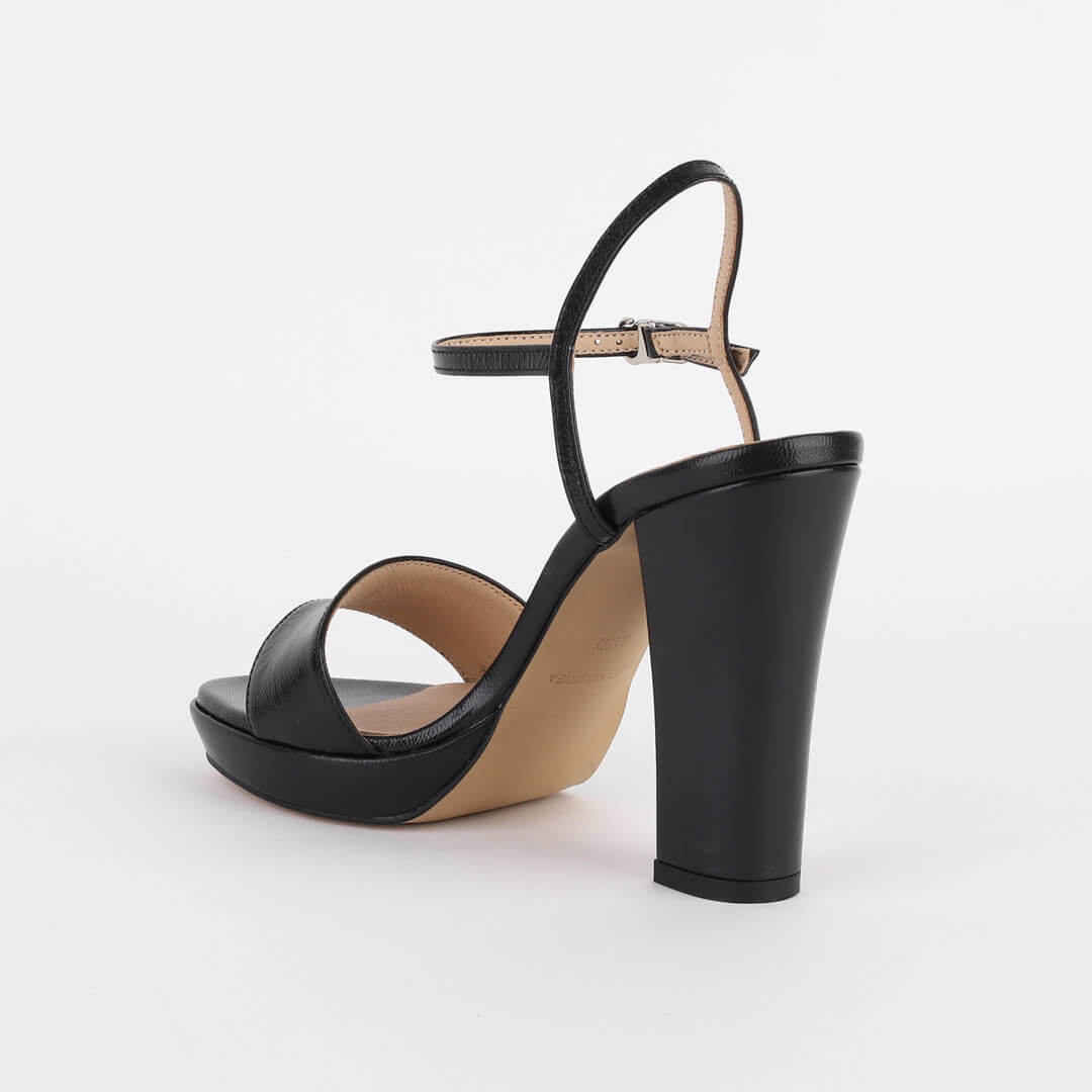 SAMI BLACK LEATHER - high platform