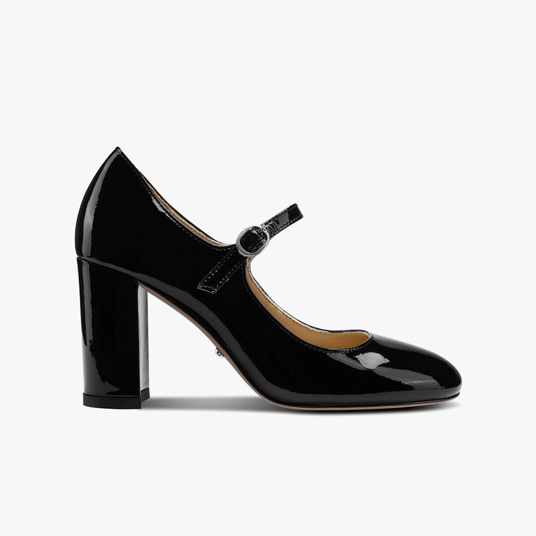 *GAYLE - black patent mary jane pumps