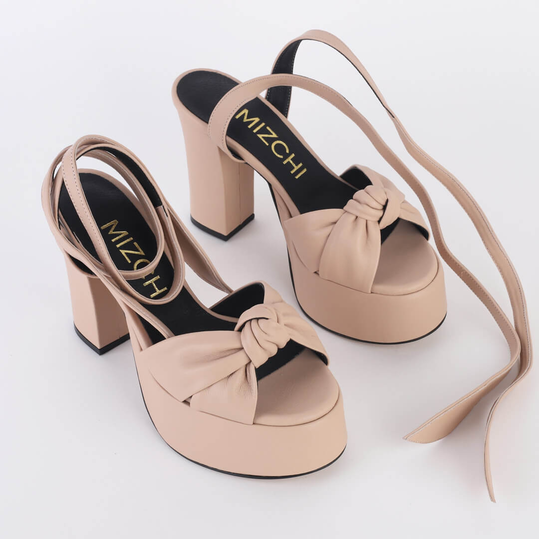 TYRA RIBBON- Leather platform