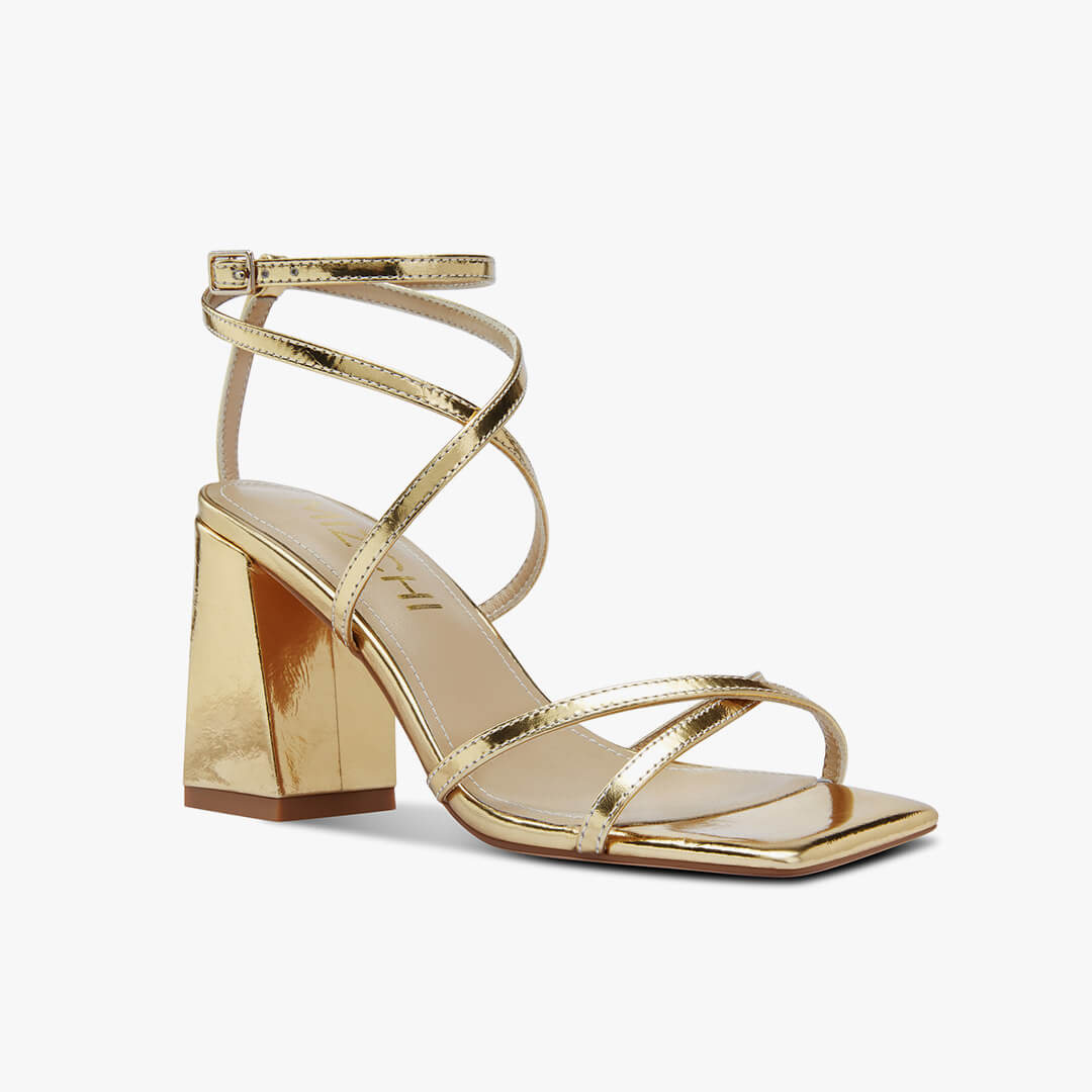 *ADAGIO - gold foil strappy sandals