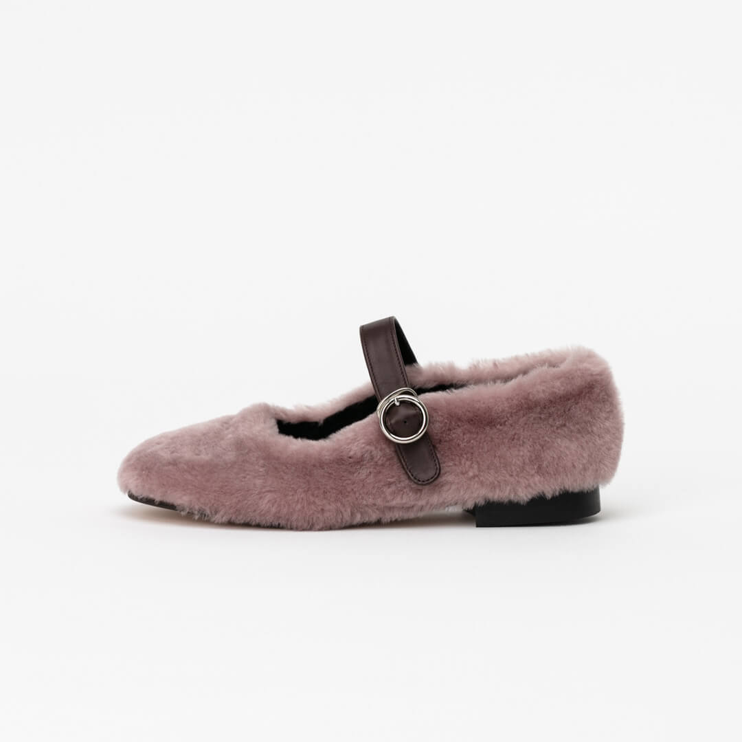 TEYANA - shearling mary j flat