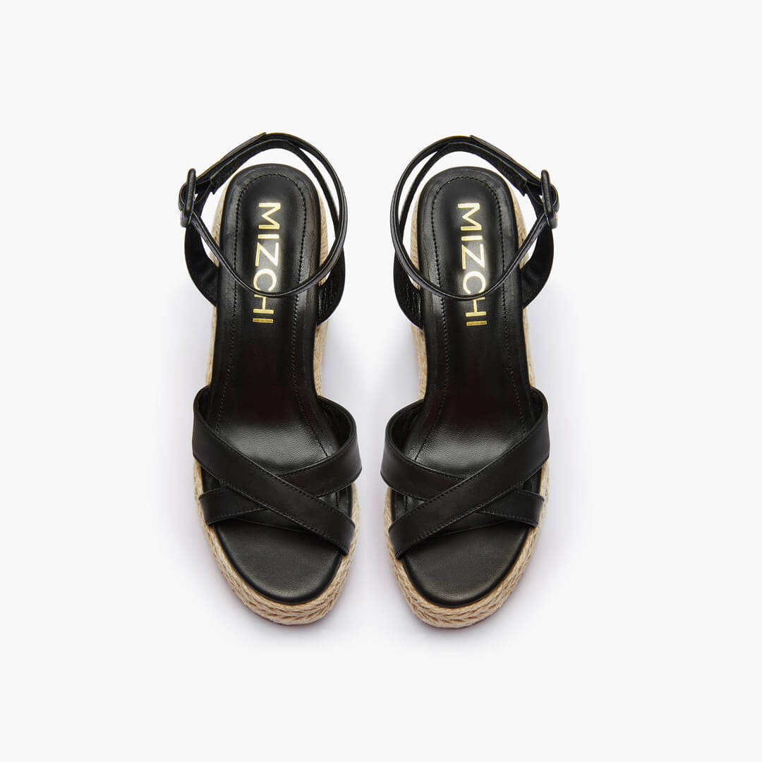 *SANLY - black x-strap espadrille