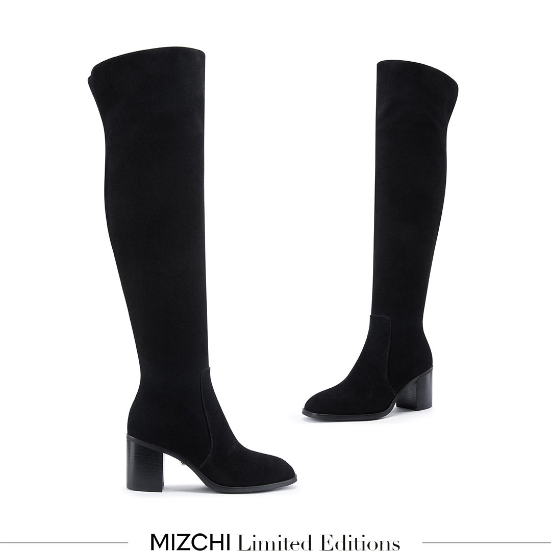 *AMOS - mid heel leather knee boots