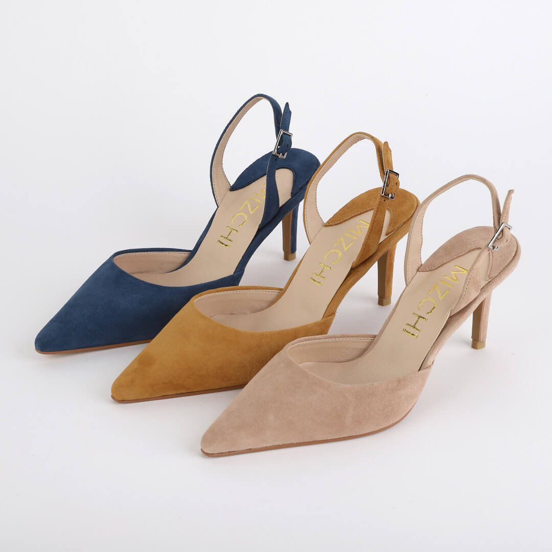 TESORO - camel suede slingback