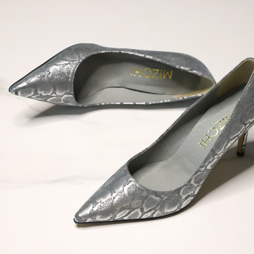 PRATA - silver snake pump