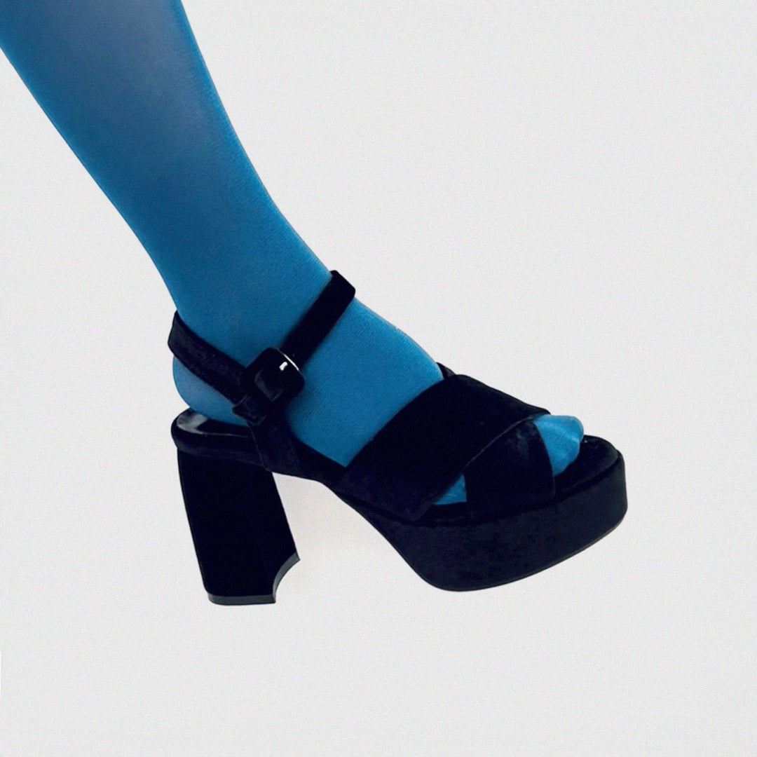 KAST - velvet platform sandal