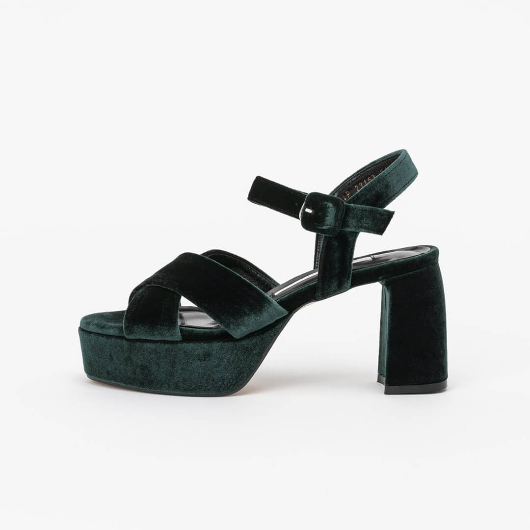 KAST - velvet platform sandal