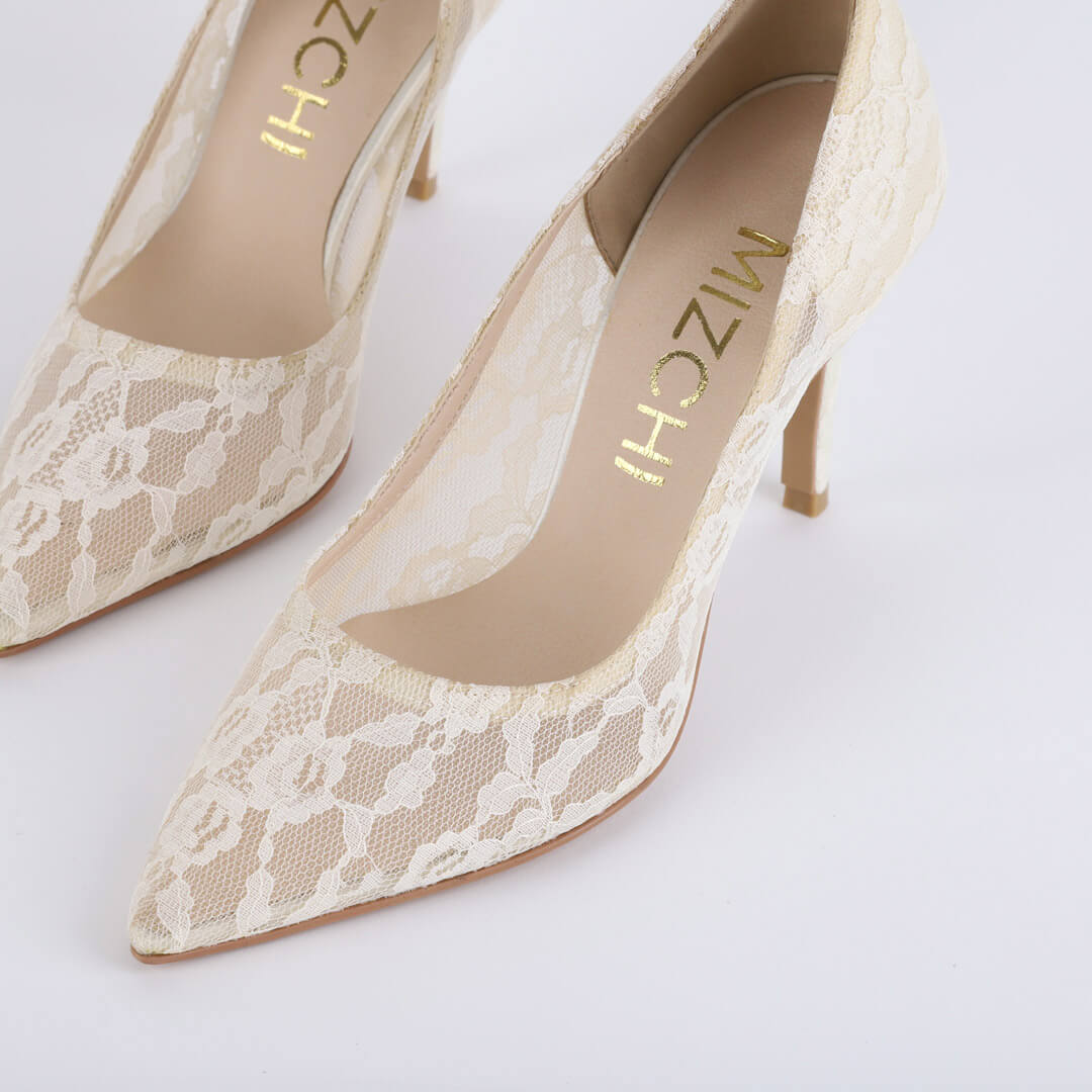 FREE LOVE - lace fabric heel