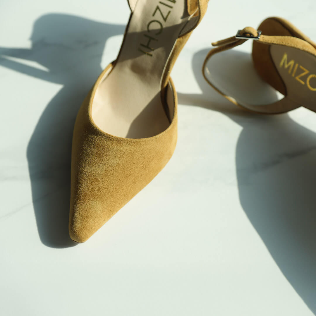 TESORO - camel suede slingback