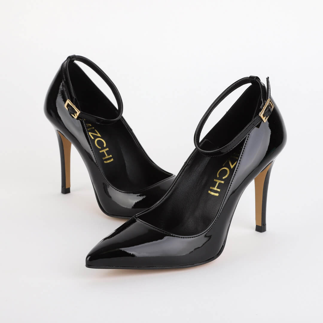 ROBIN BLACK PATENT- ankle strap