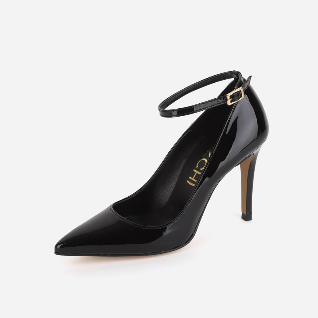 ROBIN BLACK PATENT- ankle strap