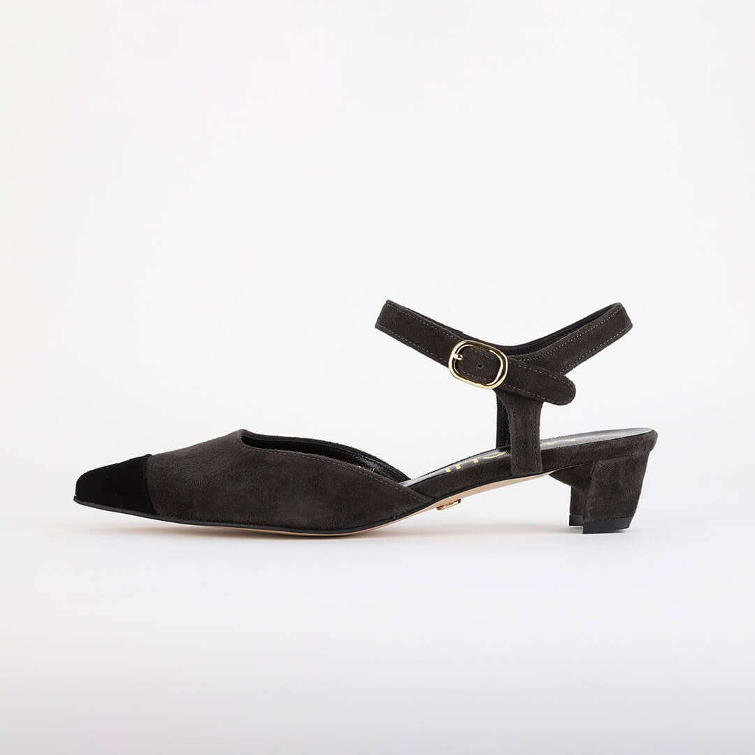 KALMA - suede ankle strap heel