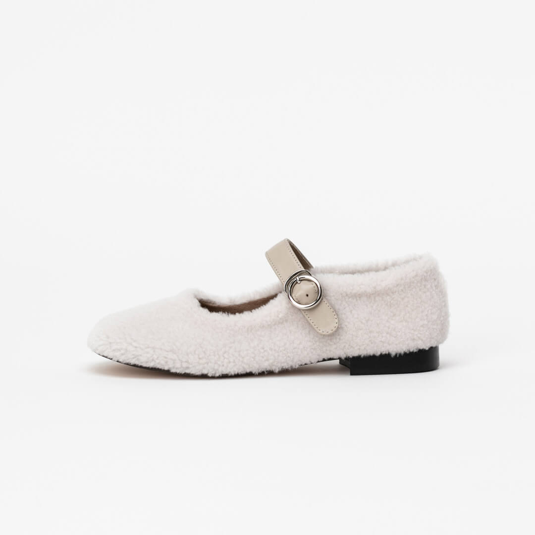 TEYANA - shearling mary j flat