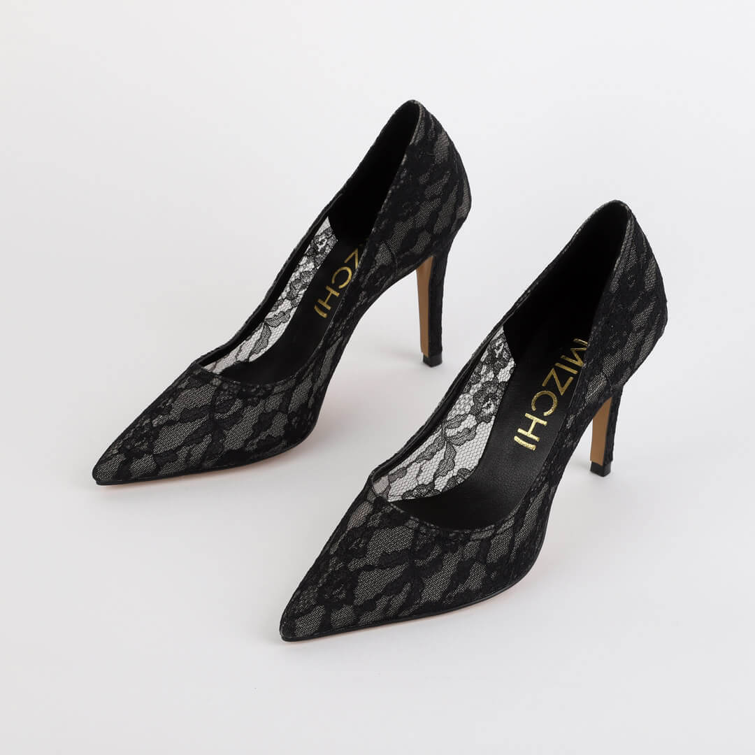 FREE LOVE - lace fabric heel