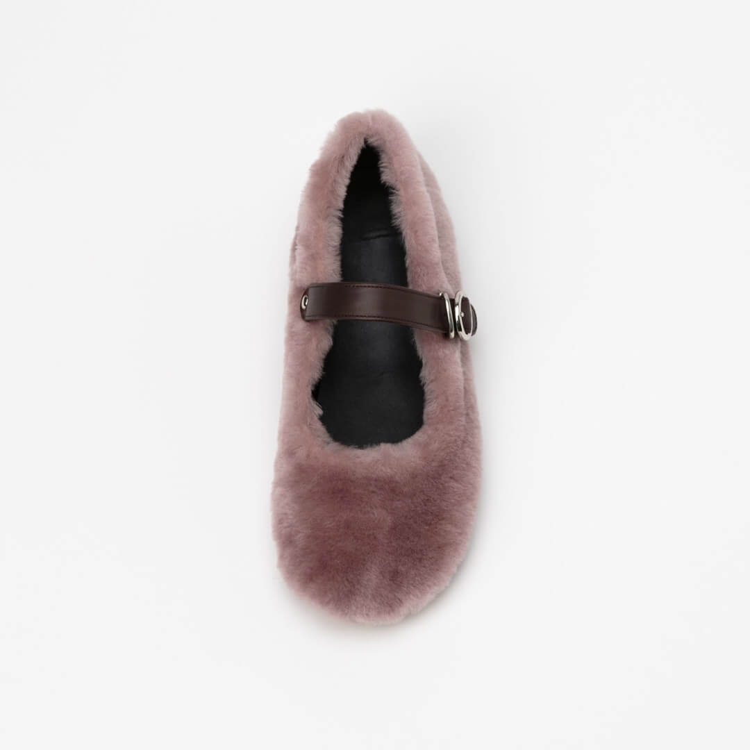 TEYANA - shearling mary j flat