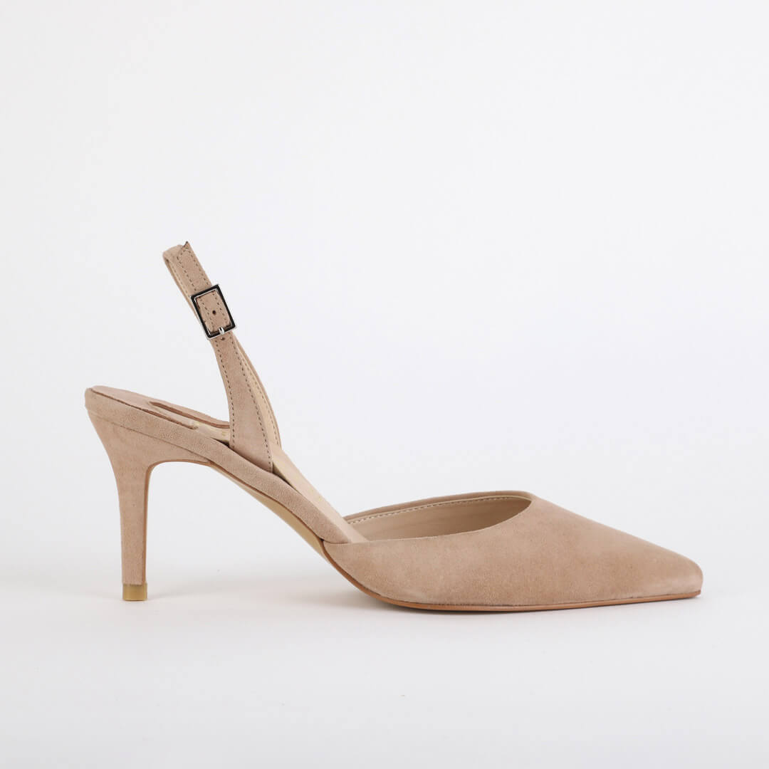 TESORO - camel suede slingback