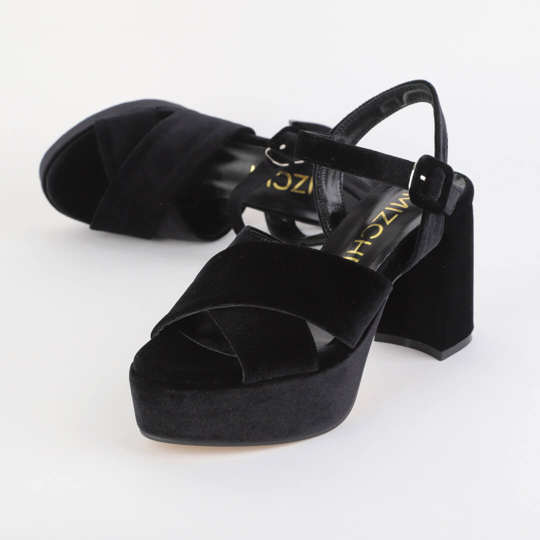 KAST - velvet platform sandal